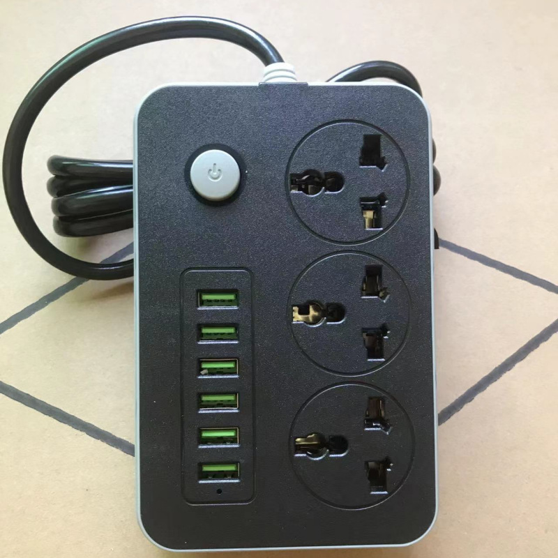 跨境沙特俄罗斯欧规6USB插座c充电排插迪拜接线板多国标多国认证