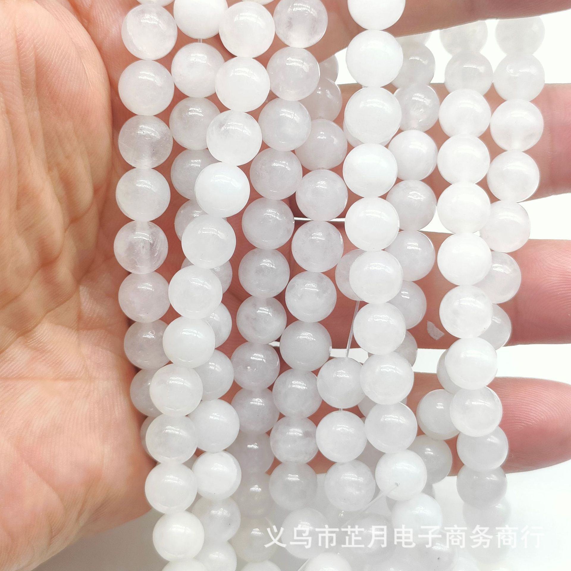 水晶天然石白玉髓 瑪瑙珠子彩色散珠 手工DIY串珠材料手鍊配件