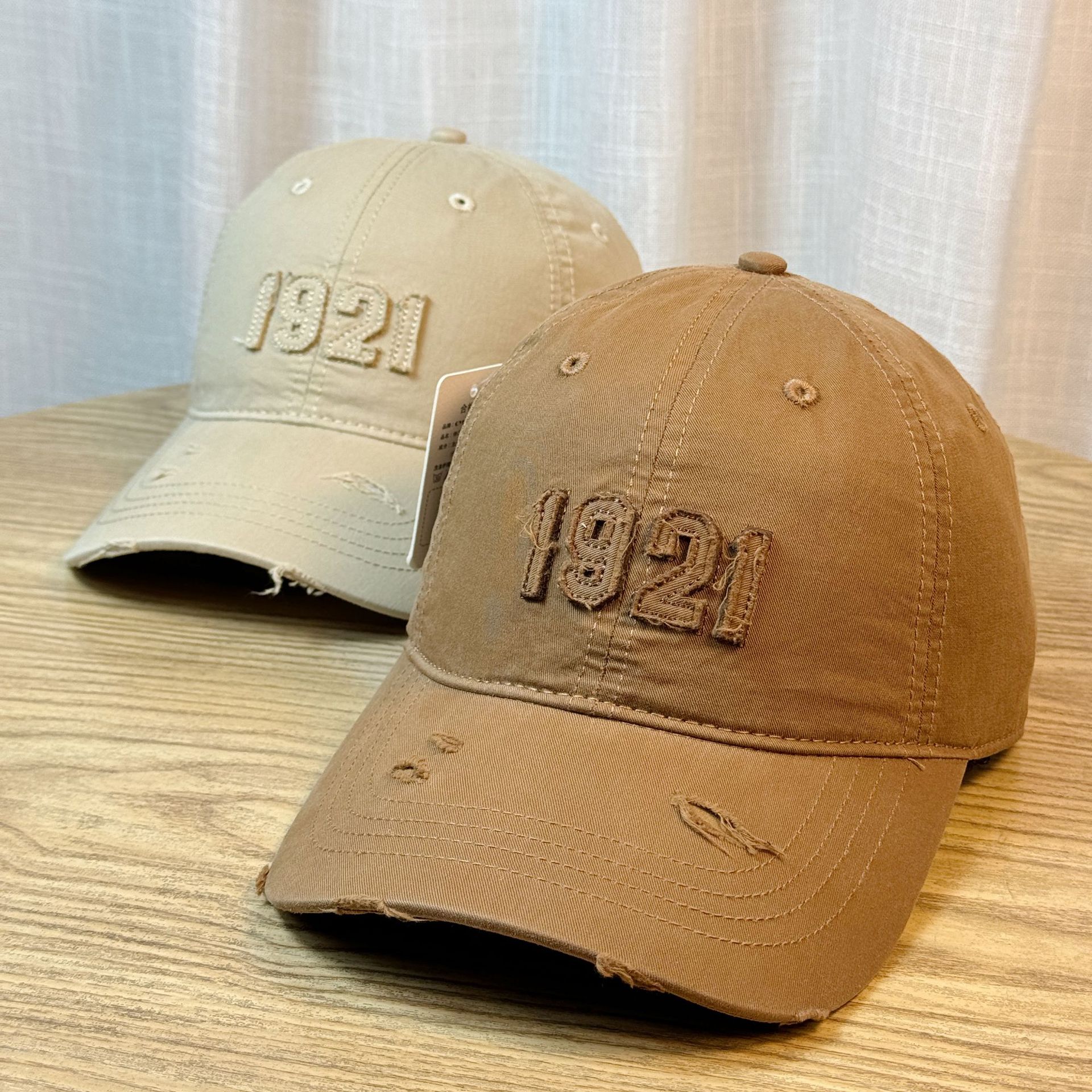 new retro tattered jeans baseball cap for women plus-sized deepening wide brim makes face look smaller hard top peak cap big head circumference hat men