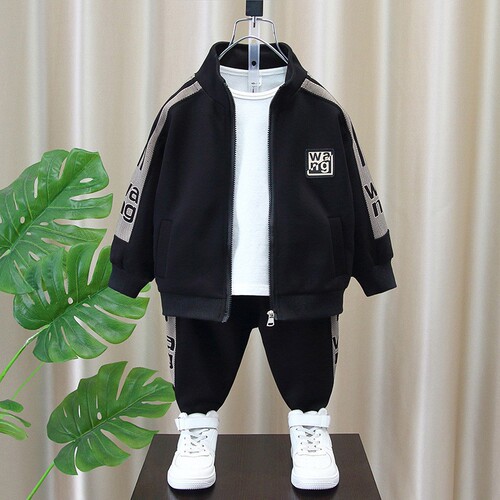 Blue-Nosed Deer Boys' Autumn Set 2024 New Trendy Children's Sports Spring and Autumn Season Baby Two-Piece Set Cool