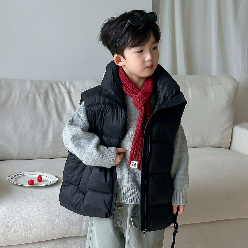 2026 New Autumn and Winter Children's down Cotton Vest for Boys and Girls, High-Necked Versatile Vest for Toddlers and Kids