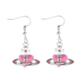 Pink heart earrings es485