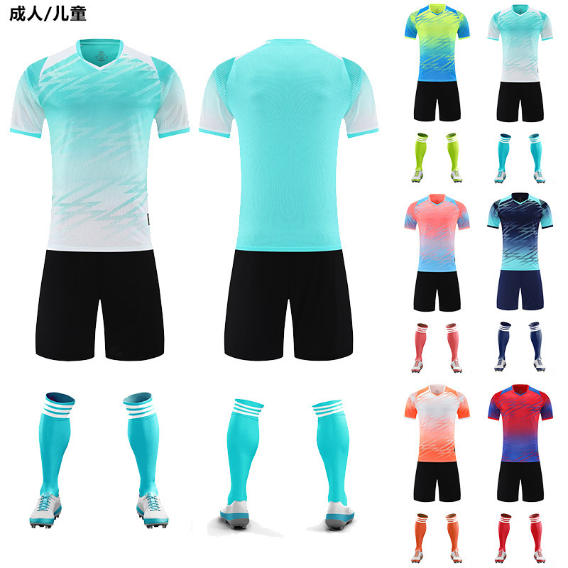 New Football Uniform Set, Short-Sleeved, Breathable Training Camp Sports Team Uniform, Primary and Secondary School Student Jerseys with Printed Numbers and Letters New Football Uniform Set, Short-Sleeved, Breathable Training Camp Sports Team Uniform, Primary and Secondary School Student Jerseys with Printed Numbers and Letters