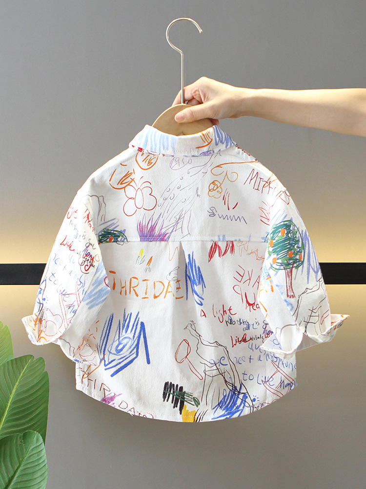 5869 Chaqueta de camisa de otoño para niños 2025 nueva ropa de otoño para niños hermosa tendencia de moda primavera y otoño para niños a principios de otoño