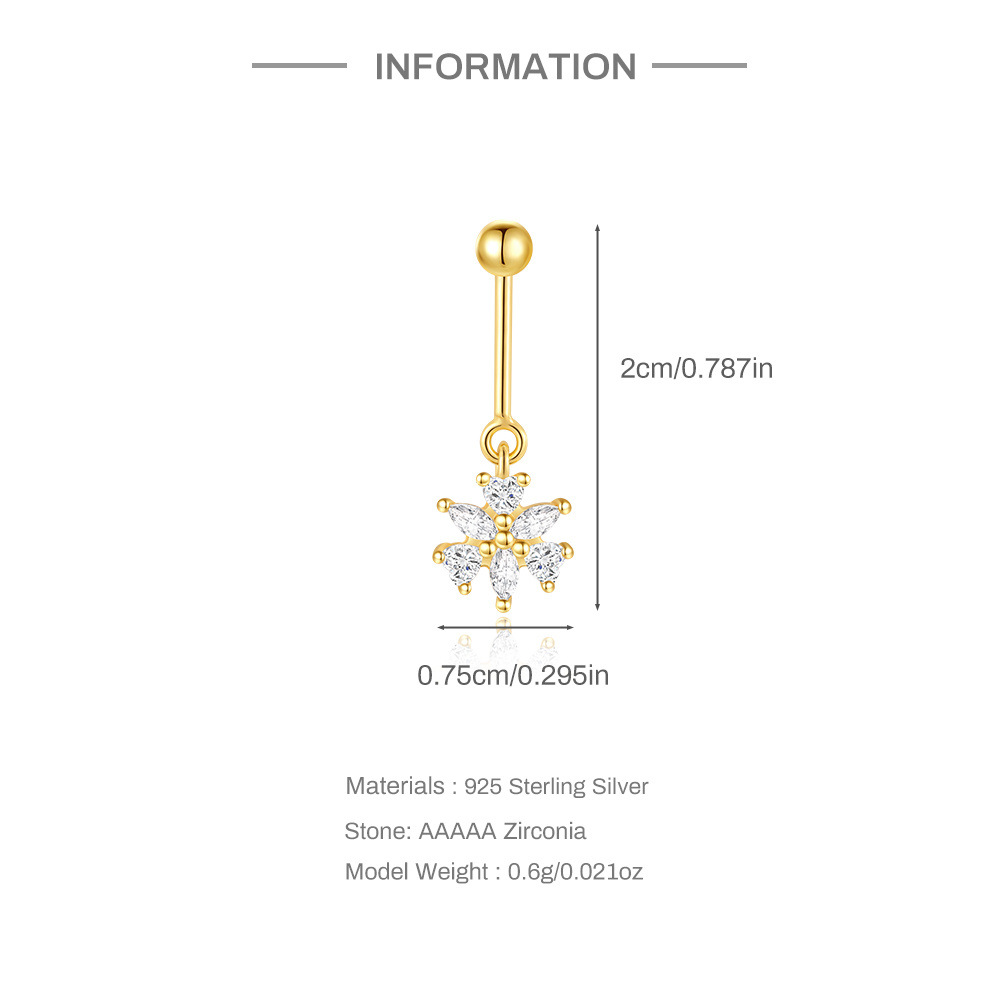 1 Piece Ear Cartilage Rings & Studs Elegant Simple Style Heart Shape Snowflake 925 Sterling Silver Zircon Ear Cartilage Rings & Studs display picture 3