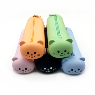 Elementary School student pencil case silicone stationery wholesale climbing cat silicone pencil case Shenzhen student stationery box old factory