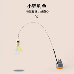 新型の猫の棒の子猫は釣りをして回転します。