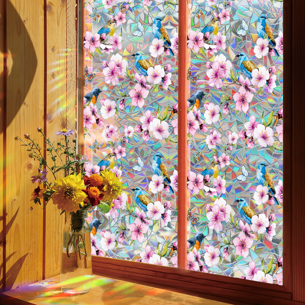 140g Weight Glass paster Home Textiles & Decor Type PVC Material Leaf Pattern Casual, Pastoral Style Casual Pastoral Leaf PVC Glass Paster Wall Art 155