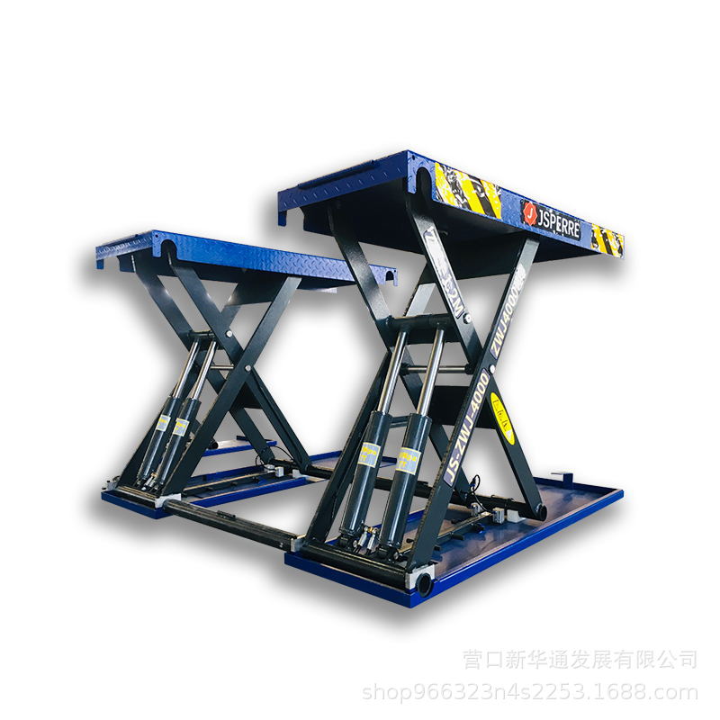 1,2 m de cuatro cilindros de elevación del coche ultrafino pequeñas tijeras ascensor equipo de mantenimiento automático calidad de la exportación