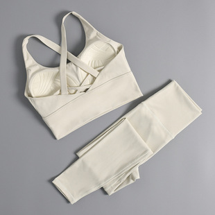 Yoga Clothing Set for Women, Slimming Look, Shock-Proof, Push-Up, Elastic Sports Bra, Fitness Clothing, Running Training, Quick-Drying Two-Piece Set