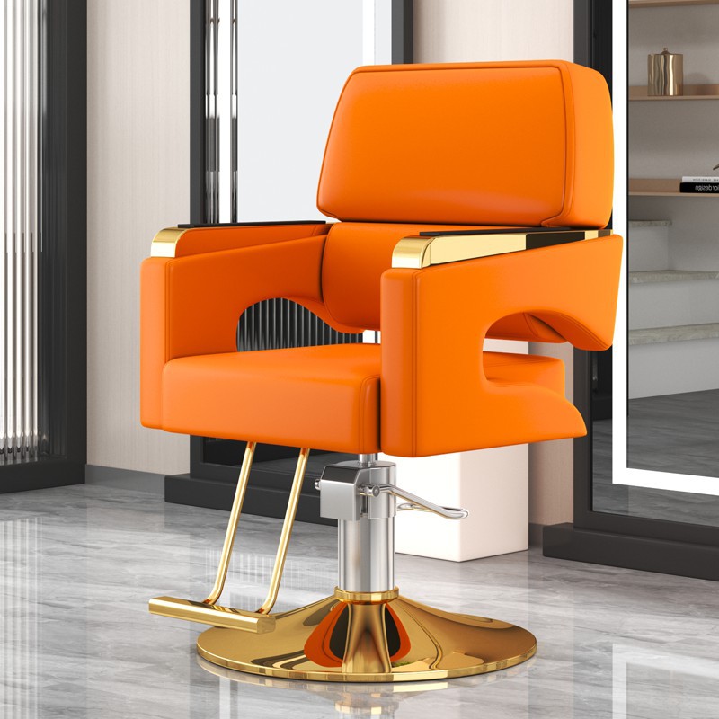 silla de peluquería simple salón de peluquería permeado corte de cabello silla de peluquería de elevación rotativa silla de peluquería de cuero