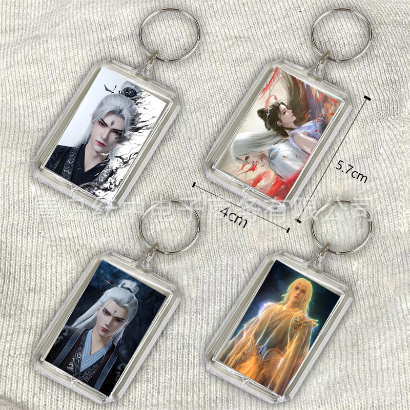 Xianni Wang Lin double-sided photo acrylic key chain Wang pockmarked creative schoolbag key ring pendant versatile gift