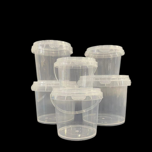 Food grade pp transparent plastic drum Guka packaging bucket storage bucket ice powder milk tea fruit tea bucket small square bucket
