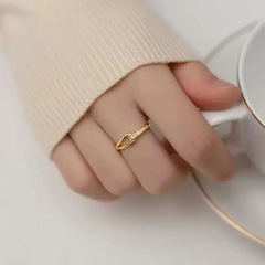 不锈钢戒指女小众设计时尚钛钢戒指18k金个性高级感戒指女不掉色
