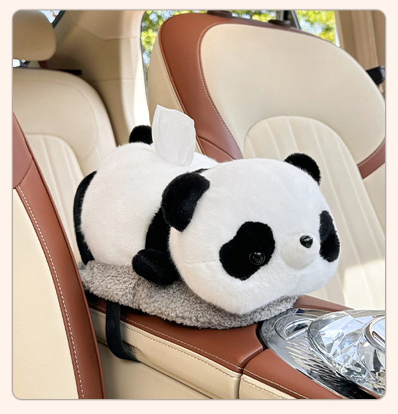 Cartoon Car Tissue Box Deodorizing Bamboo Charcoal Bag Creative Plush Doll Armrest Box Tissue Box Car Decoration Supplies