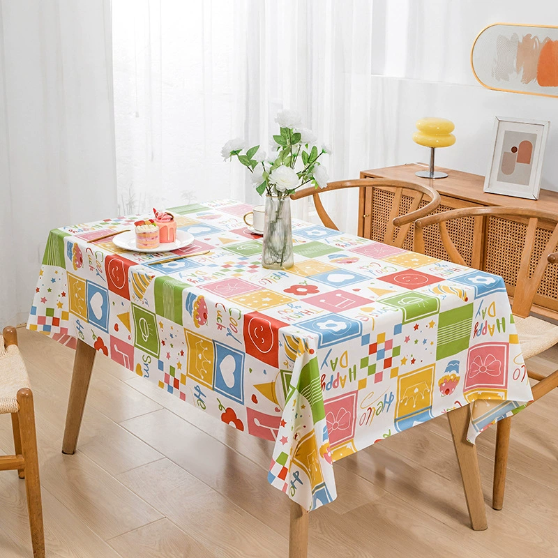 Rectangular disposable tablecloth kindergarten holiday party Christmas plastic tablecloth hotel autumn outing round table