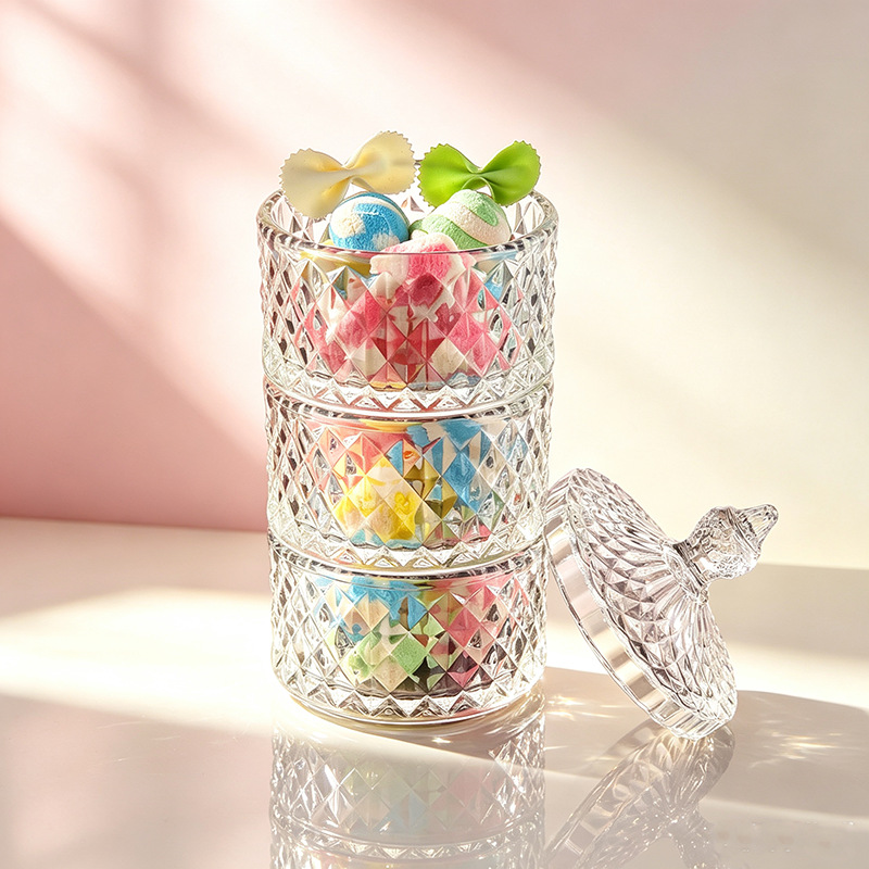 Luxury wedding candy jars, living room decorative ornaments, food-grade glass storage containers, cross-border supply, one-piece drop shipping