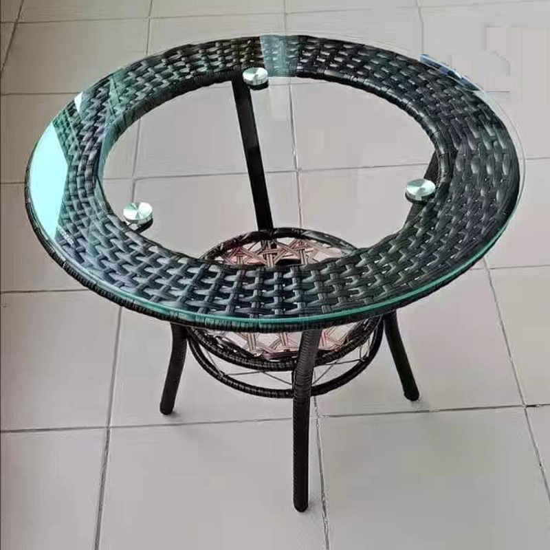 小茶几小圆桌藤编休闲喝茶桌边桌简约现代简易家用阳台白色储物几|undefined