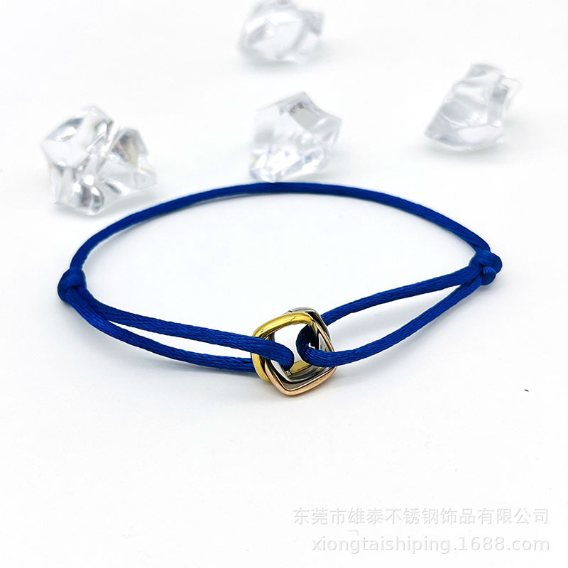 Creative Hand-Woven Three-Color Three-Ring High-Quality Titanium Steel Bracelet from a Major Brand, Wholesale from the Manufacturer