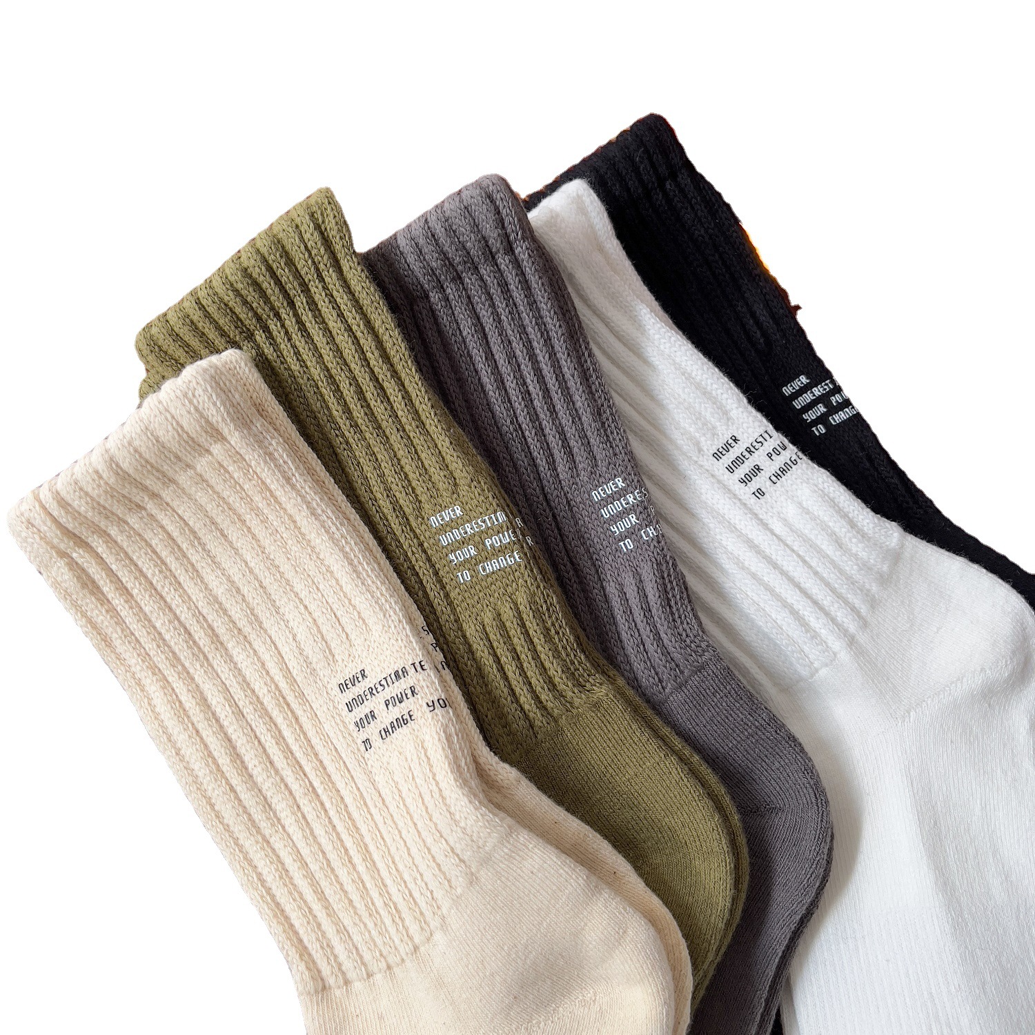 Calcetines de otoño e invierno para mujer de estilo japonés de algodón de aguja gruesa calcetines de media pantorrilla de mujer calcetines de algodón blanco calcetines de pila Zhuji calcetines de mujer al por mayor