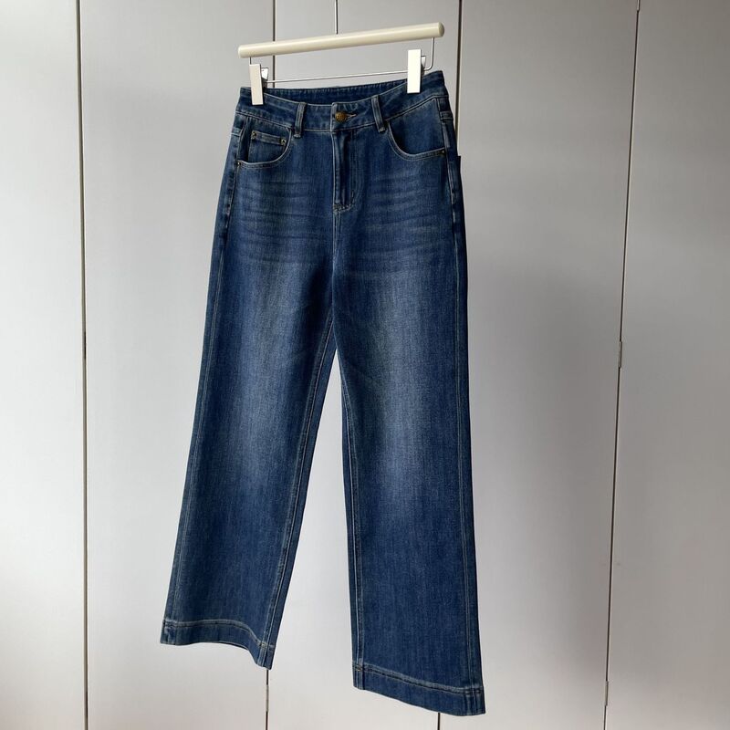 Slimming and Straightening Effect, Four-Way Stretch! Cotton High-Waisted Lightweight Soft Comfortable Straight-Leg Jeans for Women, New Autumn Collection