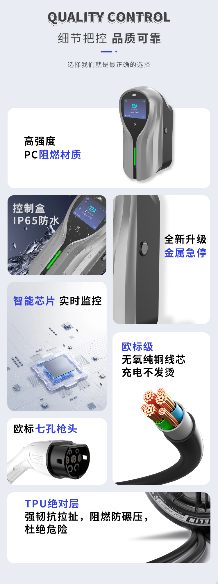 Type2 European Standard Car Charging Station, American Standard Type1 New Energy Ac 7Kw Home Use Tesla Fast Charging 22Kw