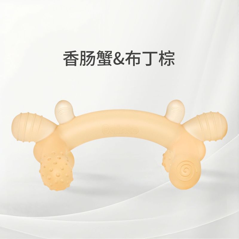 ベイントー越境販売用、噛める食品グレードシリコン歯固め、赤ちゃんの歯が生える時期の歯固め、落下防止チェーン付き、ベビー歯固めおもちゃ卸売|undefined