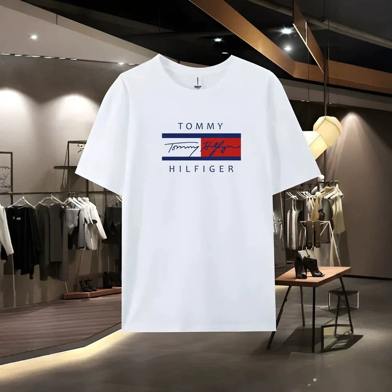 2026 New Cross-Border Model Tommy Digital 1985 Short-Sleeve Round-Neck Casual T-Shirt Unisex Factory Wholesale in Stock 2026 New Cross-Border Model Tommy Digital 1985 Short-Sleeve Round-Neck Casual T-Shirt Unisex Factory Wholesale in Stock