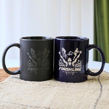 磨砂黑杯激光雕刻logo直筒咖啡杯多色可选陶瓷杯