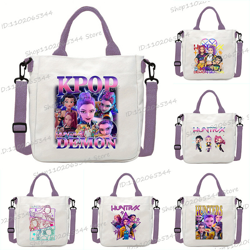 Cross-Border Korean Girl Group Canvas Square Bag Korean Ulzang Multifunctional Shoulder Bag Girl Crossbody Bag