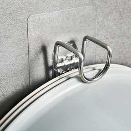 不锈钢厨房浴室挂钩免打孔置物架脸盆整理架壁挂式脸盆收纳挂架