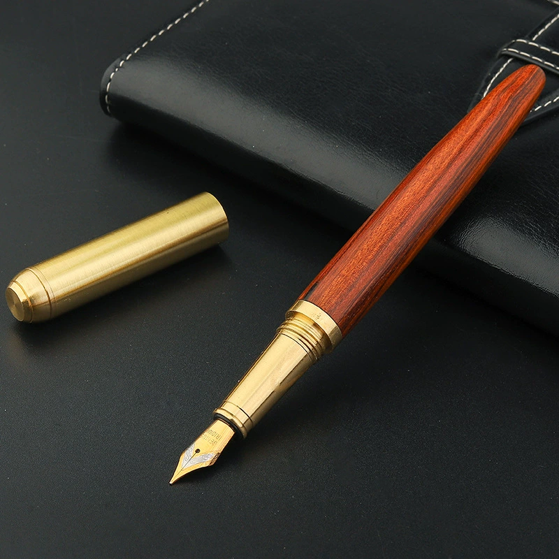Metal brass rollerball pen sandalwood, calligraphy, gift pen from natural wood