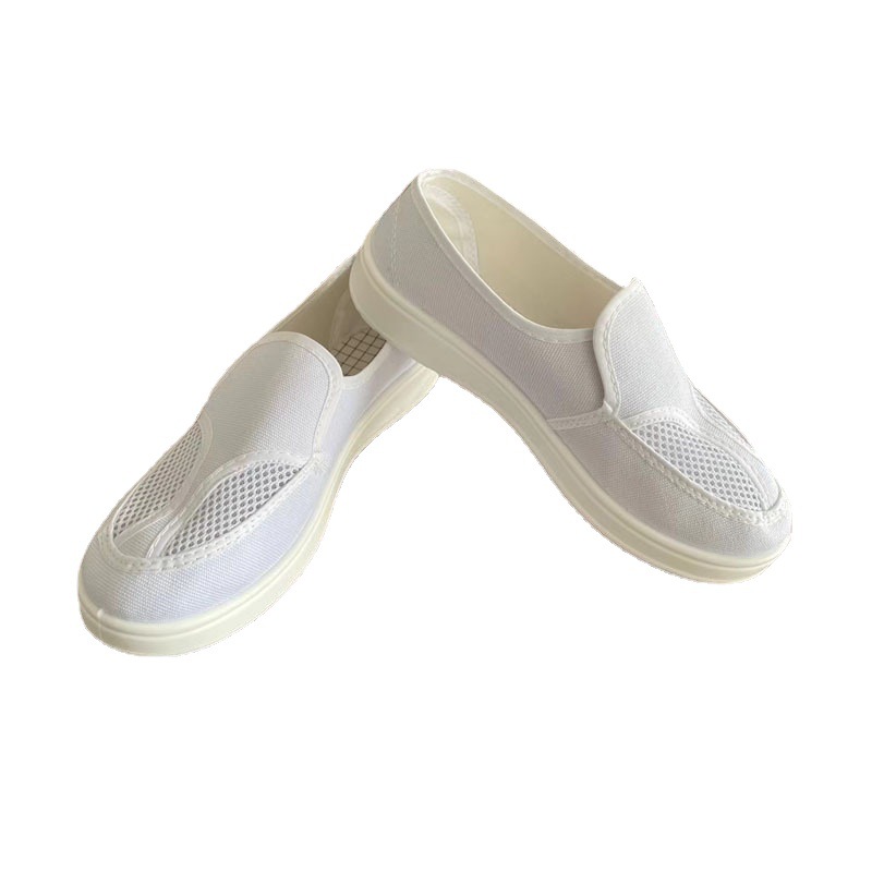 防静电双孔网面鞋 无尘帆布双孔网眼鞋 食品 电子无尘车间工作鞋