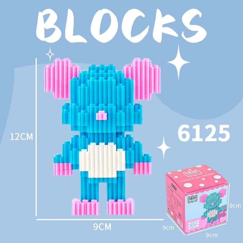 Cartoon Building Block Toy Set, Mini Constructor Doll, 9×9×9 cm, Assorted Character Designs