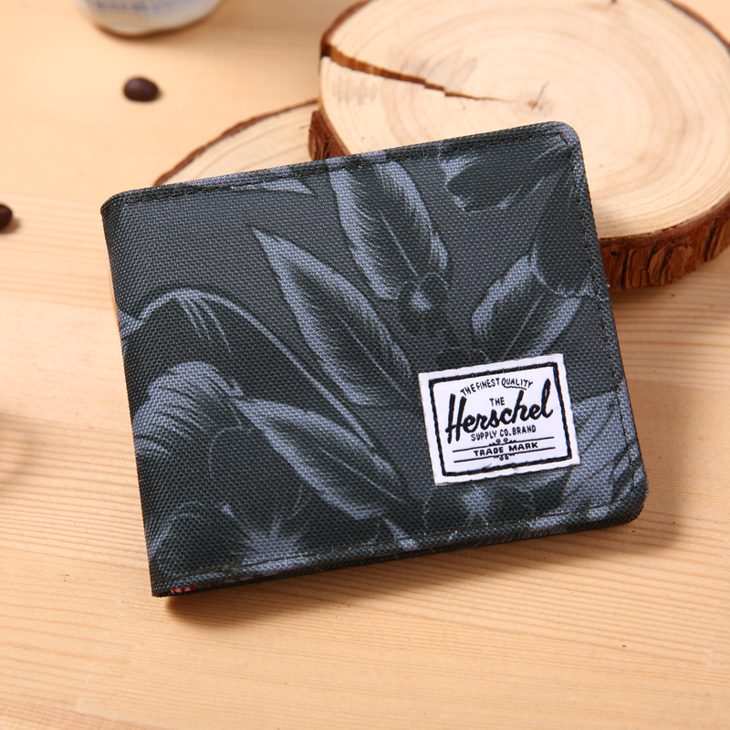Trendy Canvas Wallet Men's Short Style Simple Multi-Card Slot Youth Female Student Horizontal Portable Cloth Folding Small Wallet