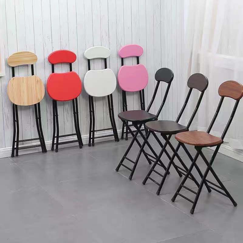 Taburete plegable silla de comedor doméstica taburete silla de respaldo silla de entrenamiento silla de dormitorio de estudiantes silla de computadora simple taburete redondo plegable