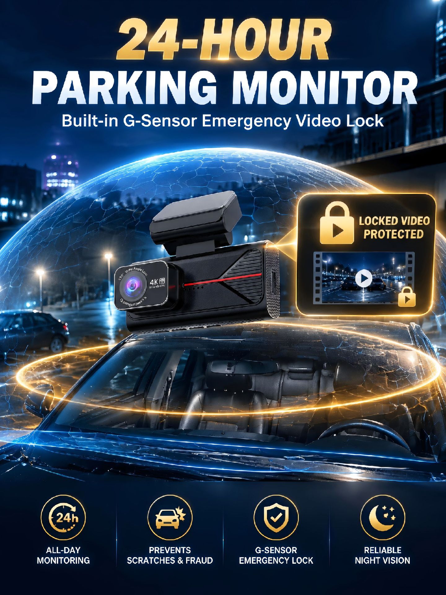 New cross-border dual 4K front and rear recording, Wi-Fi connectivity, GPS tracking, ADAS, and high-definition dashcam with BSD