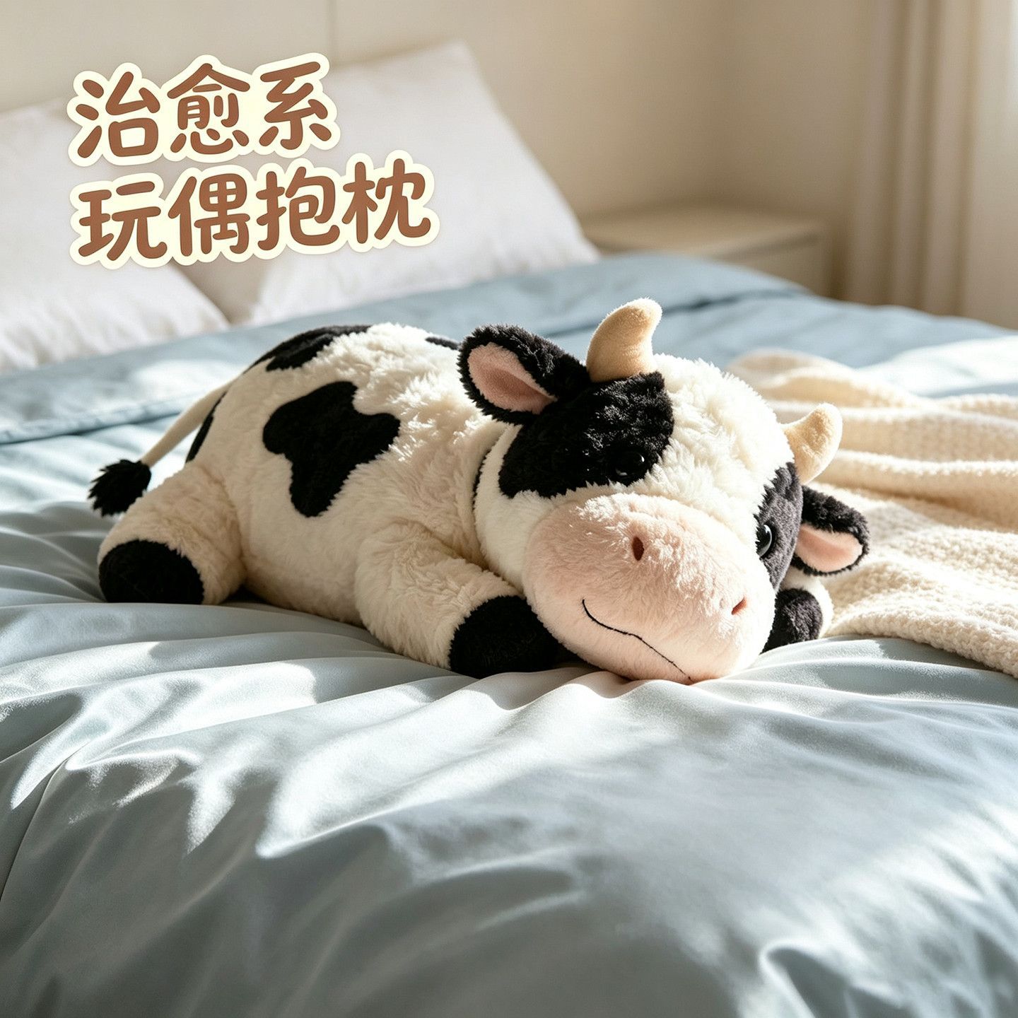 Cute Cow Plush Toy, New Cross-Border Model, Children's Pillow, Baby Soothing Gadget, Doll Machine Toy, Plush Doll