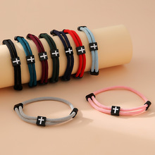 欧美新款合金十字架简约可调节米兰手绳男女手环饰品批发跨境专供
