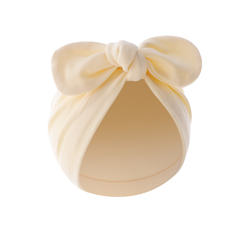 Baby Girl's Baby Boy's Simple Style Solid Color Bow Knot Baby Hat display picture 2