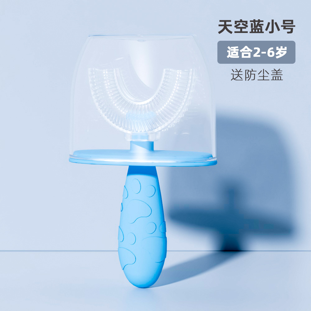 Nuevo manual para niños cepillo de dientes en forma de U bebé cepillo de dientes de silicona líquida que contiene limpieza oral cepillado artefacto