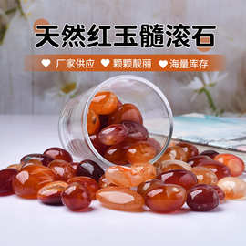 厂家供应 红玉髓滚石抛光随形大颗粒鱼缸造景石玛瑙水晶摆件批发