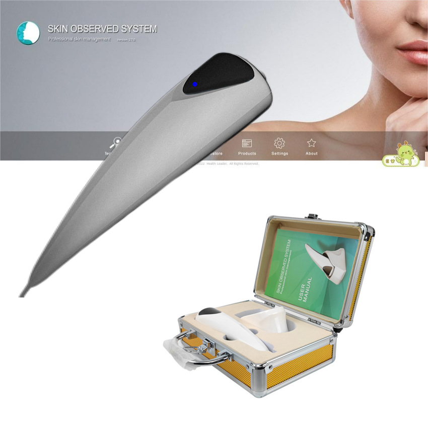 Detector de poros de piel, analizador de piel especial para salón de belleza de alta definición, inglés multilingüe para comercio exterior