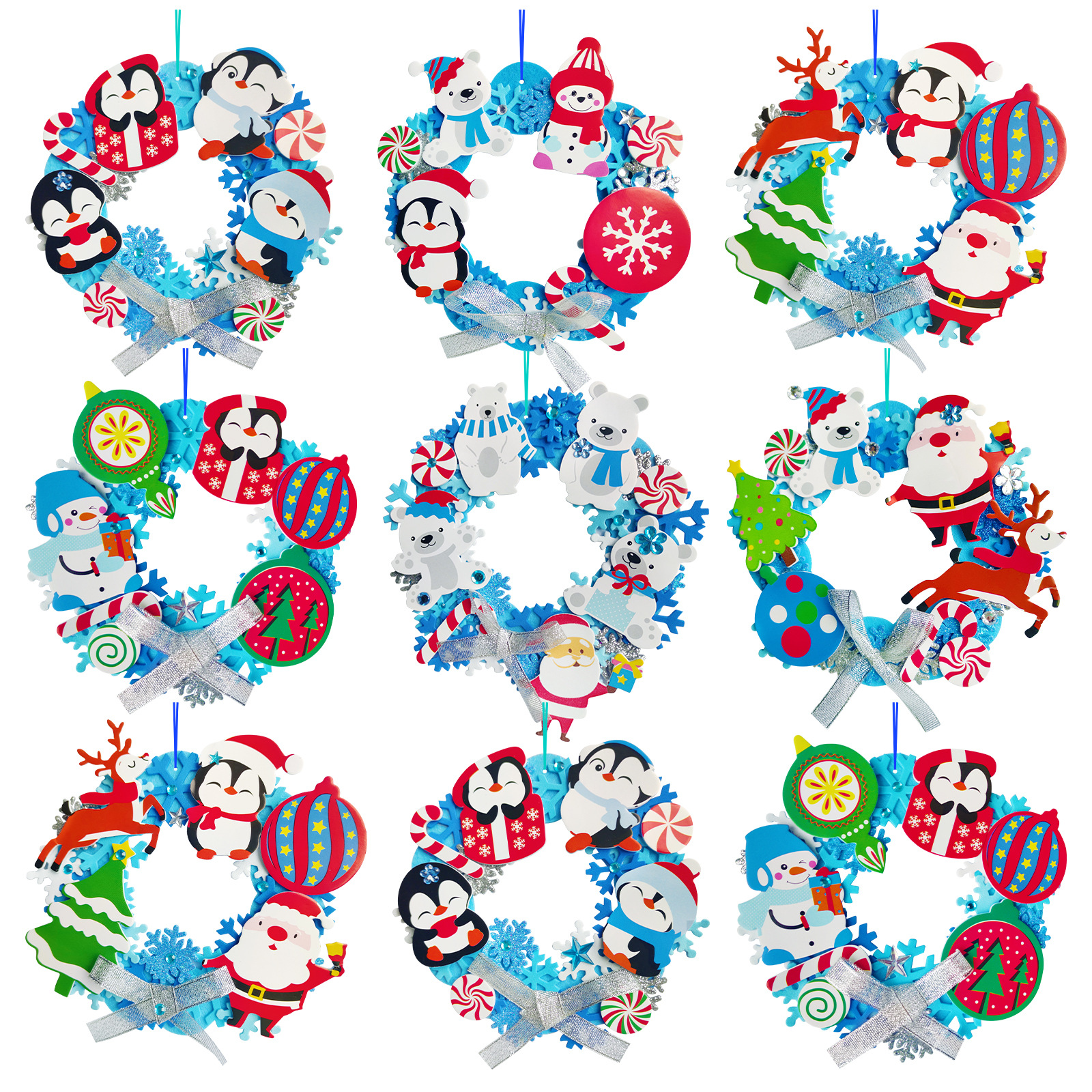 DIY圣诞树花环套装雪人套装 儿童制作圣诞工艺品挂件圣诞礼物