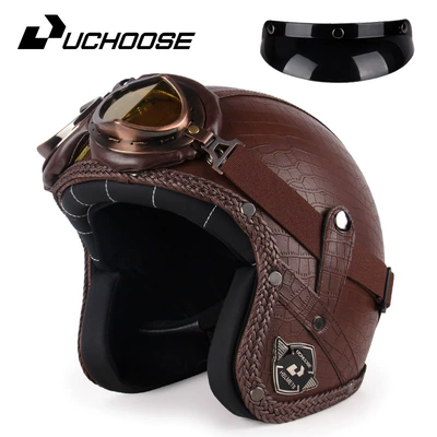 Motosiklet kaskı (dəbilqə) – Helmet Big Turtle King Scooter - coffee-grid-s