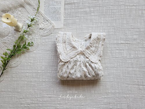  Spring New Korean Style Infant and Toddler Harness Ins Floral Jumpsuit Fresh Lapel Girls Harness