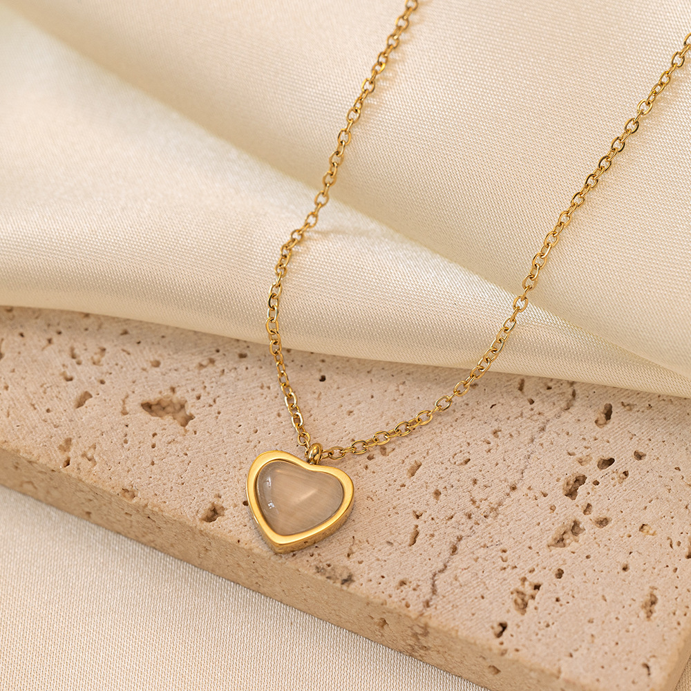 8g Weight PVD Coated Gold Plating Process 18K Real Gold Plated Plating Material 304 Stainless Steel Pendant Material Layered Necklaces, Pendant Necklace Classification 304 Stainless Steel Chain Material Paperclip Chain, cable chain, Twisted Rope Chain Chain Type 1 Piece Quantity Casual, Daily, Date Occasion 304 Stainless Steel Material Heart Shape Pattern Women's Gender Sweet, IG Style Style Plating Craft Heart Shape Titanium Steel Sweet IG Style Layered Necklaces Pendant Necklace 36