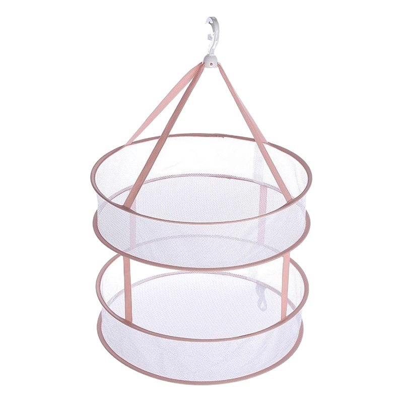 Yihang a prueba de viento plegable ropa cesta de ropa cerrada de doble capa ropa neta percha suéter anti-deformación ropa cesta al por mayor image 1