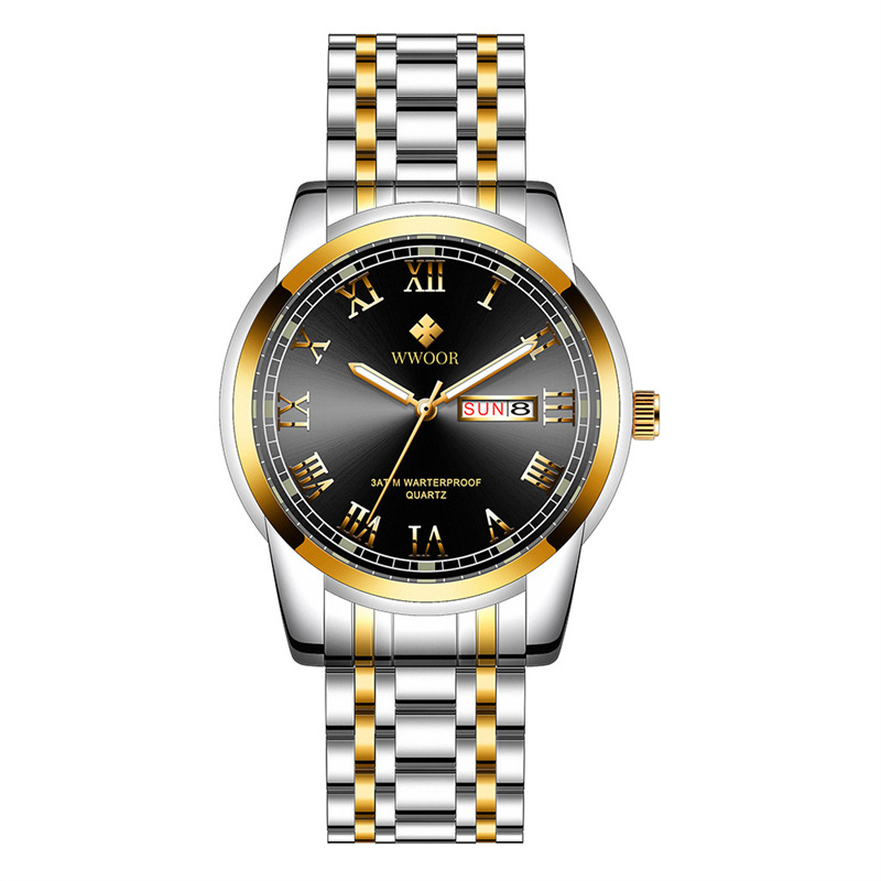 WWOOR Holding Love nuevo reloj de cuarzo casual para hombre calendario impermeable reloj de moda semanal 701