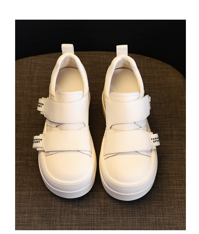 Giày sneaker nữ đế dày Velcro dáng nhỏ, phối màu be — Màu be chi tiết 22